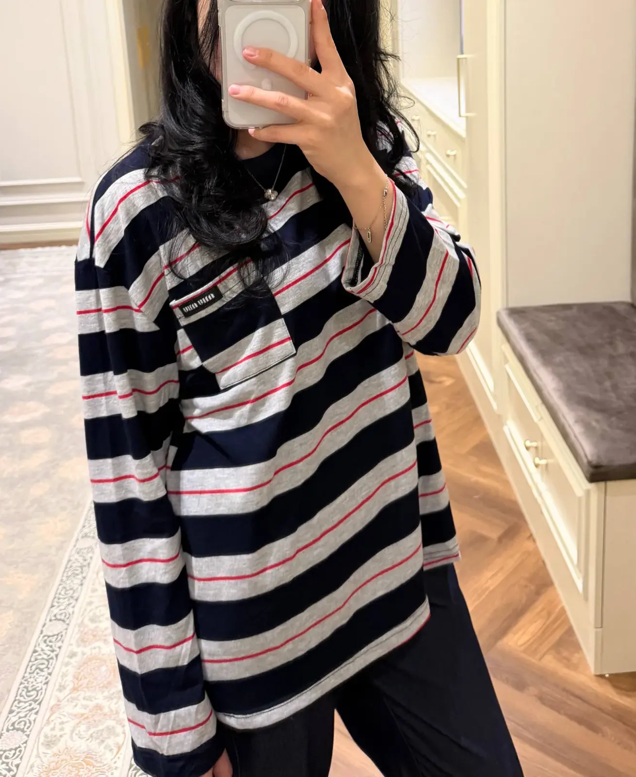 Chiziqli oversize longsliv
