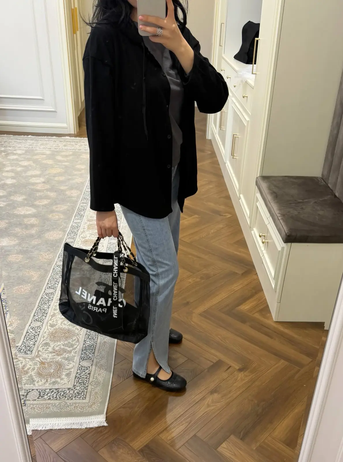 Qora to'rli shopper sumka — 4 / 5