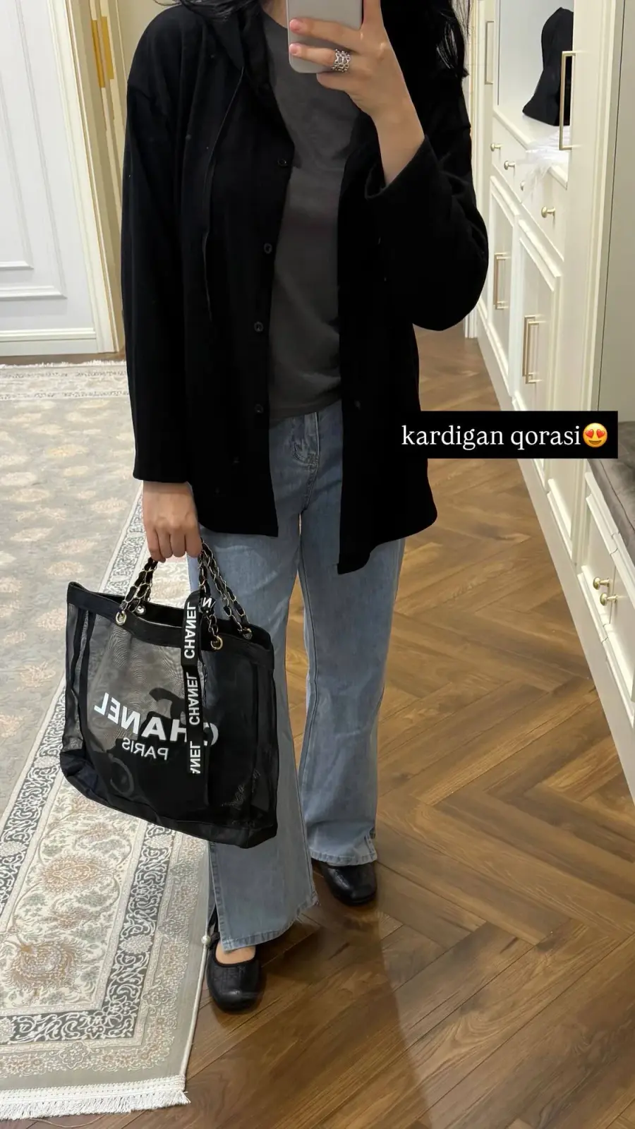 Qora oversize kardigan — 4 / 4